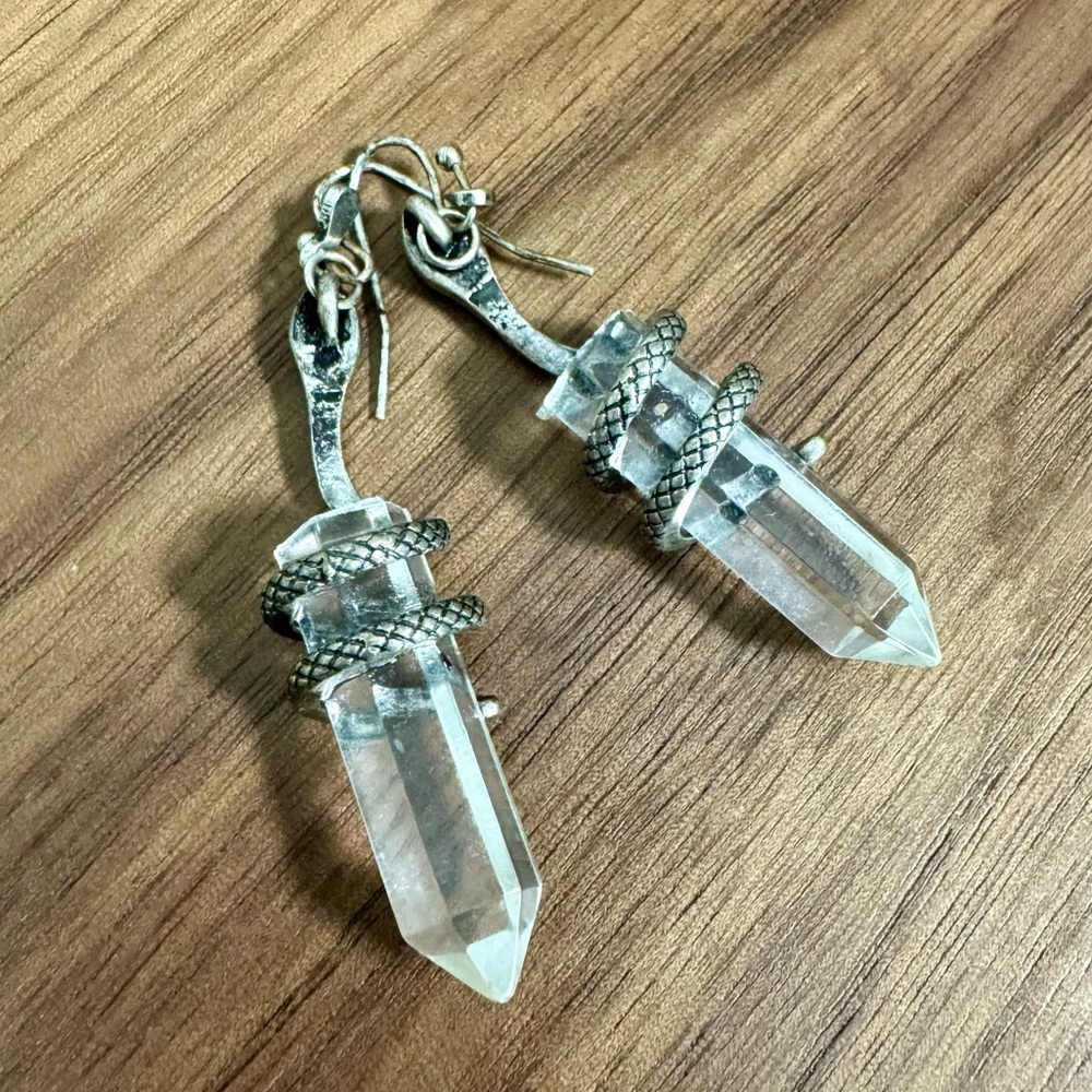 Mystic Crystal Snake Earrings